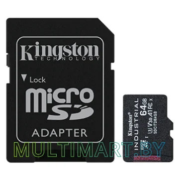 Карта памяти Kingston Industrial microSDXC SDCIT2/64GB 64GB (с адаптером)